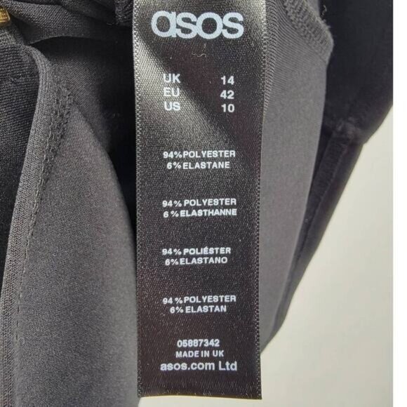 ASOS Women's Black Pencil Skirt Size 10 Maternity Gold Zipper Front New - Picture 4 of 6
